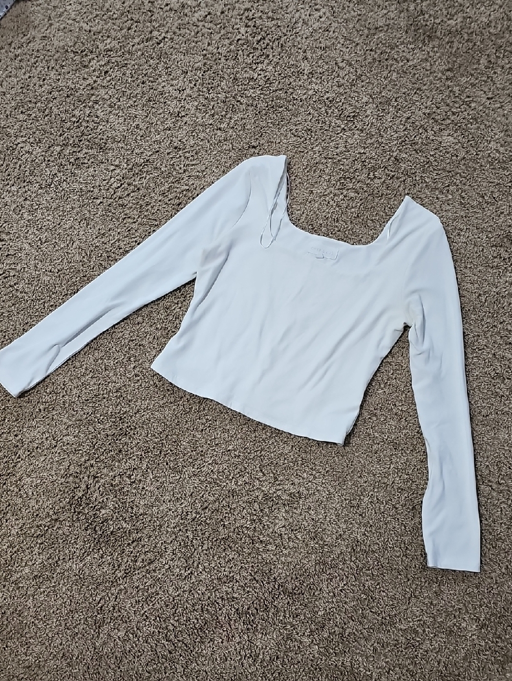 Olive & Oak White Scoop Neck Long Sleeve Top